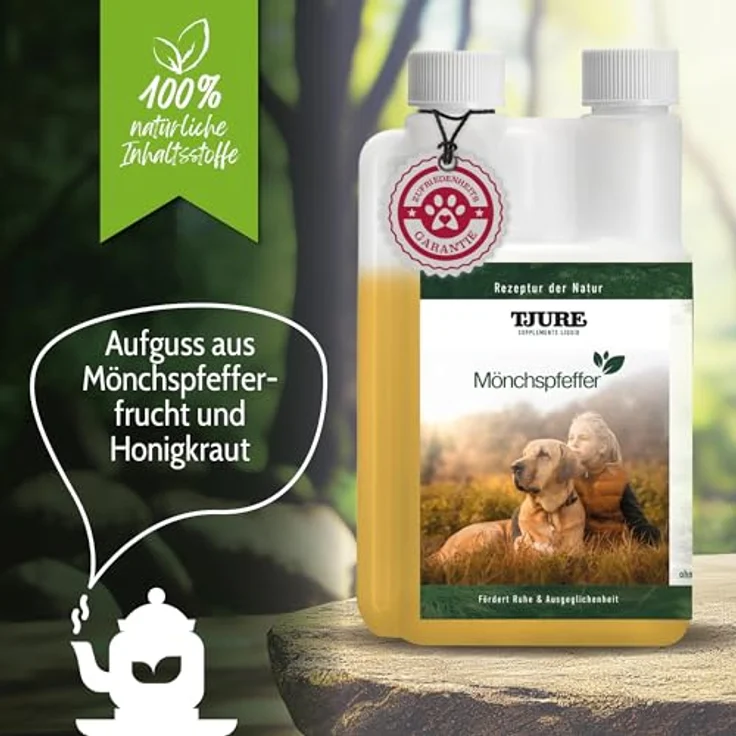 TJURE Mönchspfeffer Liquid 500ml, hormonelles Hundefutter zur Unterstützung des Hormonhaushalts ohne Zucker oder Alkohol – Bild 4