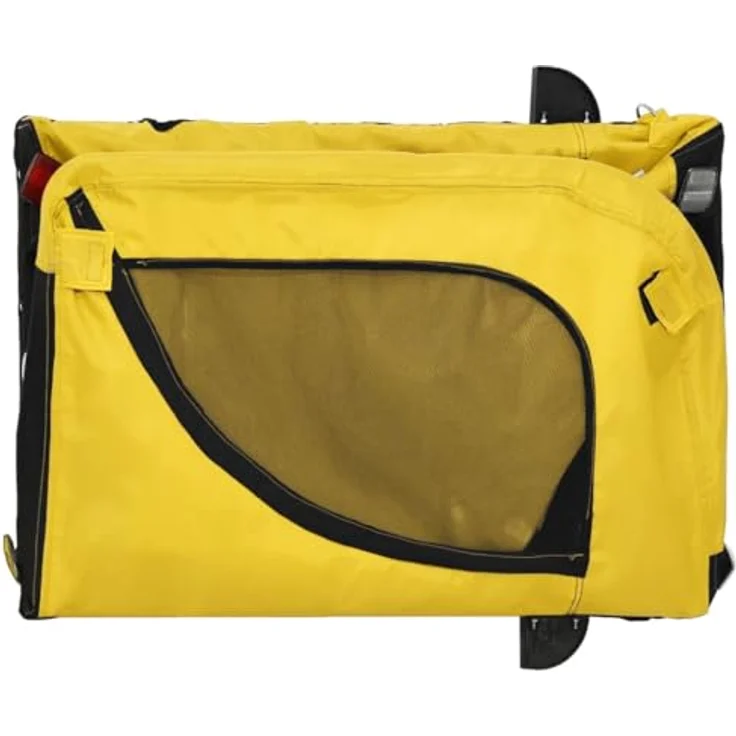 vidaXL Hunde-Transportbox Fahrradanhänger Gelb und Schwarz Oxford-Gewebe Eisen, 45 kg Tragfähigkeit - Preisvergleich – Bild 9