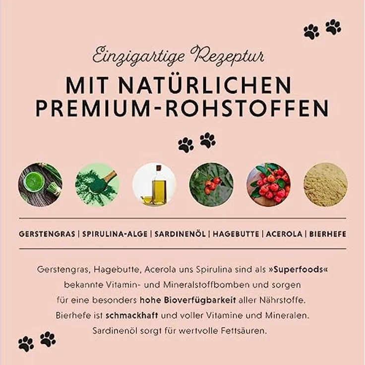 Annimally Multivitamin Komplex Pulver für Hunde, 200g mit Gerstengras, Spirulina und Bierhefe, über 17 natürliche Vitamine & Mineralien – Bild 4