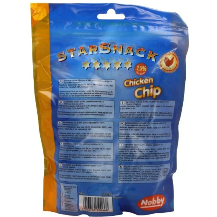Nobby STARSNACK Chicken CHIP, 375 g, 82,4% Hähnchen, nur 2,5% Fettgehalt, ideal zur Belohnung – Bild 2