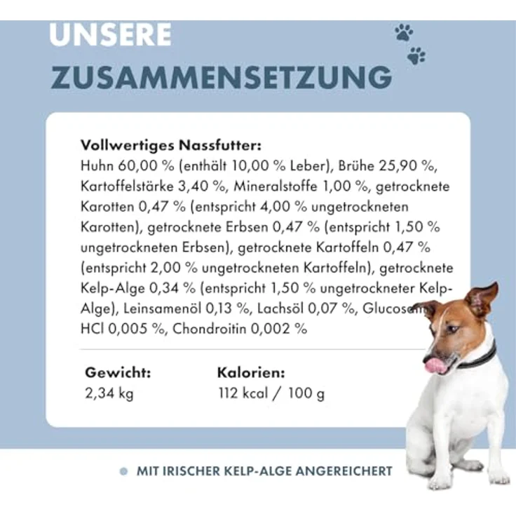 Irish Pure Premium Junior Nassfutter für Hunde, getreidefreies irisches Huhn mit Vitaminen und Superfood Kelp-Alge, 12 x 390g, für alle Rassen – Bild 5