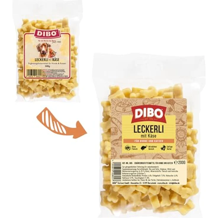 DIBO Leckerli mit Käse, glutenfreier Hundesnack zur Nierenentlastung, 200g – Bild 2
