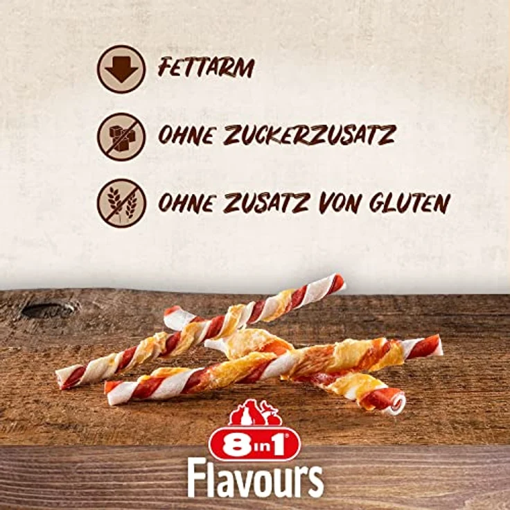 8in1 Triple Flavour Twists, Kausticks mit dreifachem Geschmack, 10 Stück für Hunde bis 12 kg – Bild 5