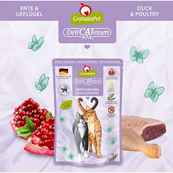 GranataPet DeliCatessen Multipack 1, Nassfutter für Katzen, ohne Getreide, hoher Fleischanteil, 6 x 85 g (Kalb, Kaninchen, Lachs, Meeresfrüchte, Lamm, Truthahn, Ente, Geflügel, Wild, Thunfisch) – Bild 4
