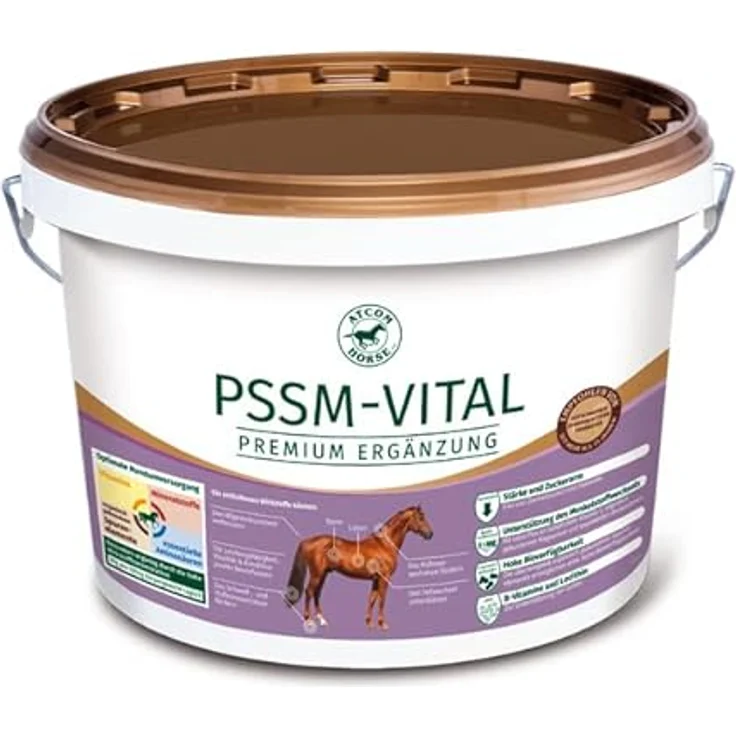LEXA ATCOM PSSM-VITAL, 5 kg Eimer Pferdefutter für spezielle Bedürfnisse bei PSSM