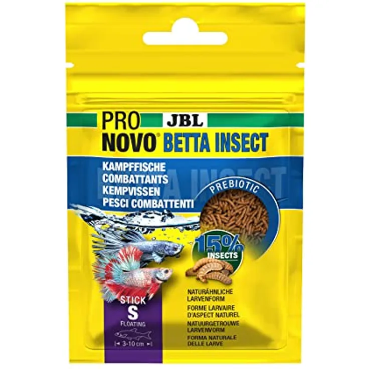 JBL PRONOVO BETTA INSECT STICK, Futter-Sticks für Kampffische 3-10 cm, prebiotisch, 20 ml