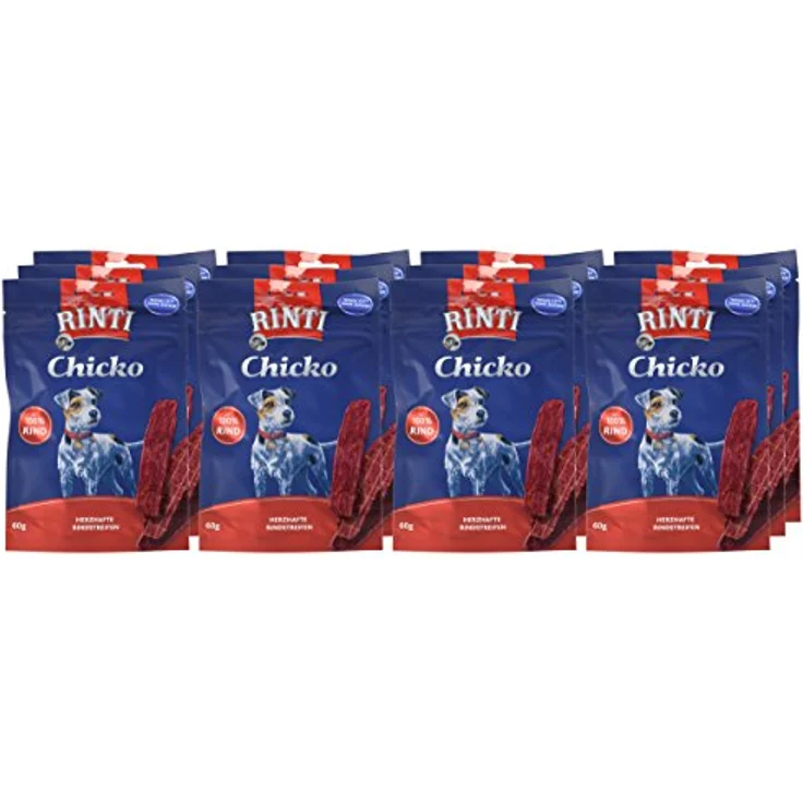 Rinti RINTI Chicko Rind, 12 x 60 g, luftgetrocknete Rinderstreifen aus 100% frischem Fleisch, zuckerfrei und fettarm – Bild 4