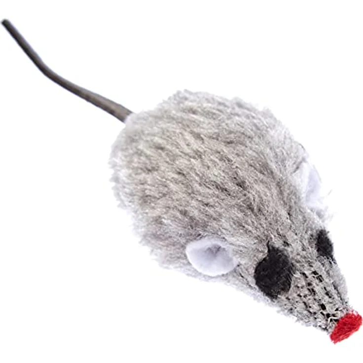 Kerbl Katzenspielzeug, Maus, grau / weiß, 5cm, 4er-Beutel – Bild 4