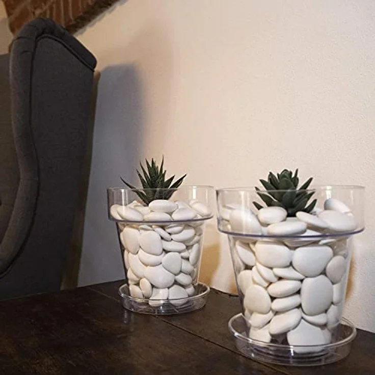 Kalapanta Dekosteine Weiß S Ø 2-5 cm, 155 Stück - Recycelte Kunststoff Deko für Vasen, Aquarien und DIY-Projekte – Bild 2