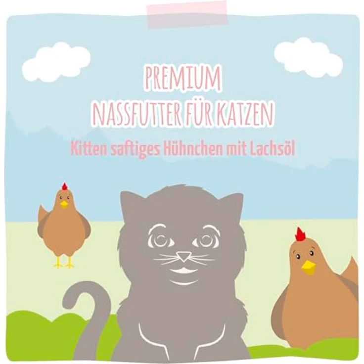 MjAMjAM Kitten Nassfutter, Premium Hühnchen mit Lachsöl, getreidefrei, 6er Pack (6 x 400 g), hoher Fleischanteil – Bild 5