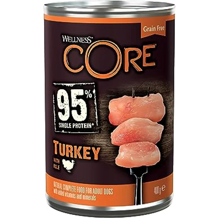 Wellness CORE 95% Turkey & Kale, Nassfutter für ausgewachsene Hunde, 6 x 400g, getreidefrei, hypoallergen, proteinreich, hoher Fleischanteil – Bild 2