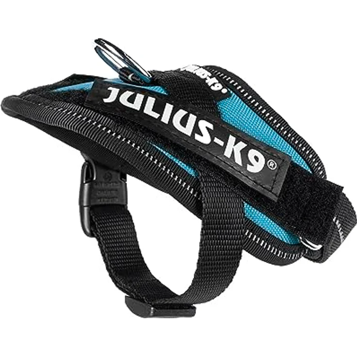 JULIUS K-9 IDC Powergeschirr, Größe 3XS für Hunde bis 3 kg, Aquamarine, mit reflektierenden Elementen und Klettaufschriften – Bild 4