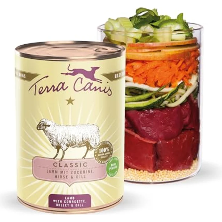 Terra Canis Lamm, Zucchini, Hirse & Dill - Classic Nassfutter, 400g | Premium Hundefutter in Lebensmittelqualität, allergen- & getreidearm, glutenfrei – Bild 1
