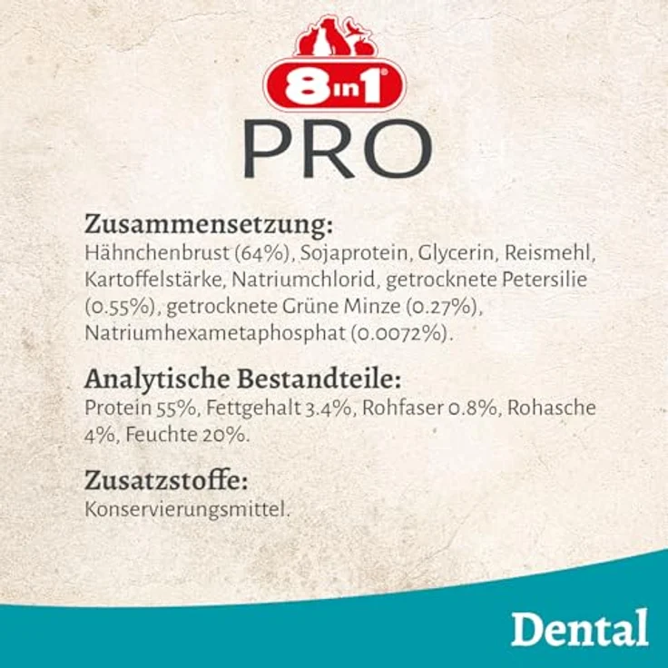 8in1 Fillets Pro - pro breath, zuckerfreier Hundesnack mit hochwertigem Geflügel, Größe S, 80 g – Bild 11