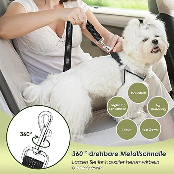 SlowTon Hundegeschirr mit Sicherheitsgurt für Auto, Doppellagiges atmungsaktives Latex-Netzgewebe, Schwarz, XS – Bild 3