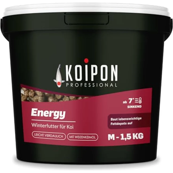 KOIPON Energy Winterfutter 1,5 kg, sinkend, für Koi & Goldfische, hochdosiert mit Vitaminen, made in Germany – Bild 1