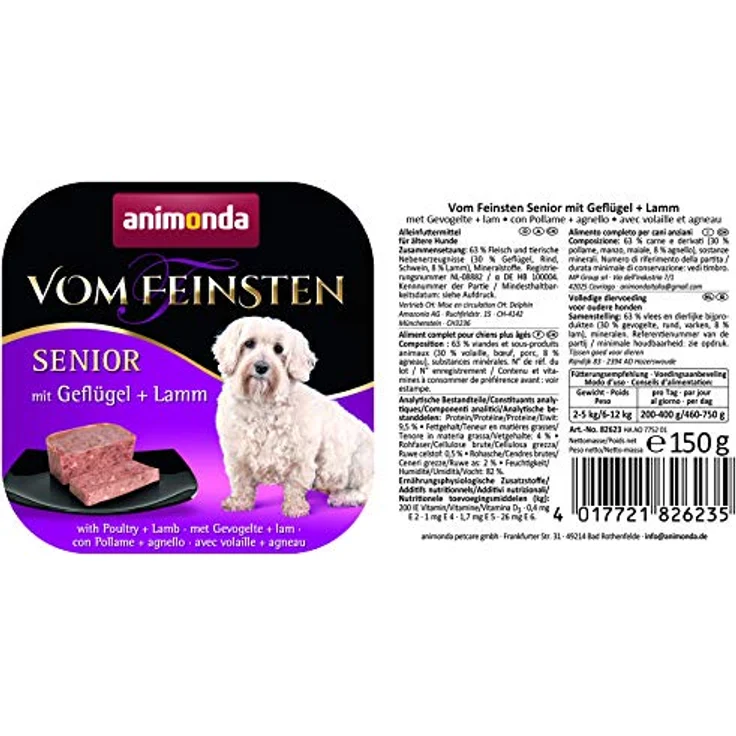 Animonda Vom Feinsten Senior, Hundefutter mit 6x150g Geflügel und Lamm, alleinfuttermittel für ältere Hunde – Bild 3