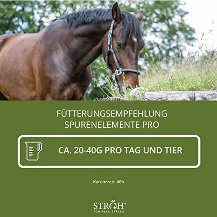 STRÖH Spurenelemente Pro Pferd (4kg) • Mineralfutter mit Zink, Mangan, Eisen, Kupfer, Selen, Jod und Cobalt • Ergänzt mit Kräutern für bessere Verdauung und Wohlbefinden – Bild 4