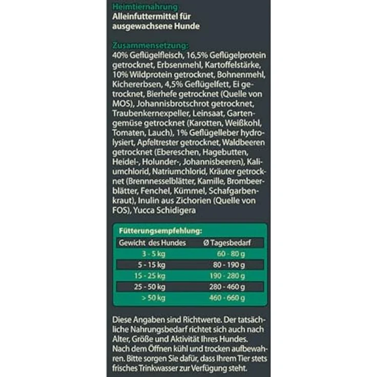 Dehner Wild Nature Hundefutter Auwald, getreidefreies Trockenfutter für ausgewachsene Hunde mit Wildfleisch und Geflügel, 12 kg – Bild 4