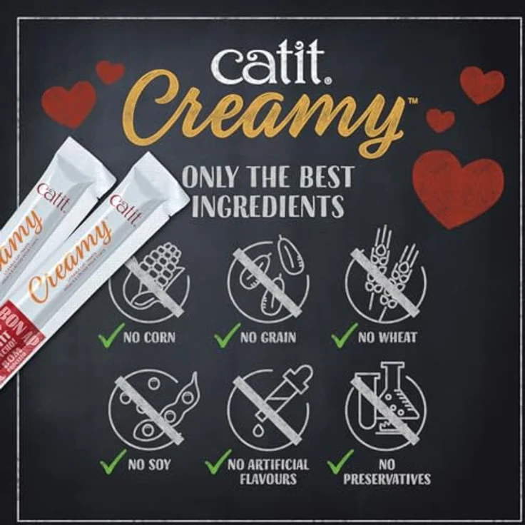 Catit Creamy Leckpaste für Katzen mit Thunfisch, 50 x 10g, hohe Fleischanteil, reich an Aminosäuren, glutenfrei – Bild 2