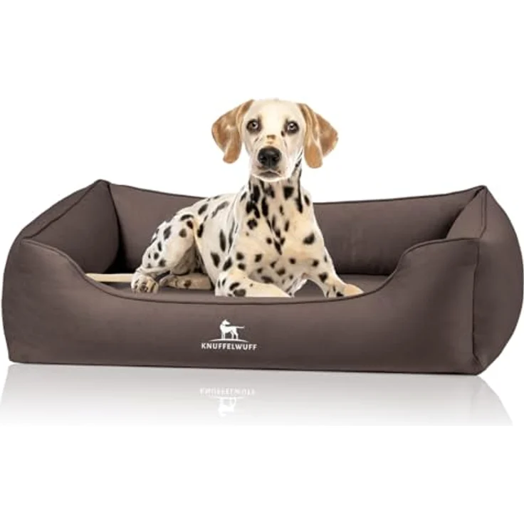 Knuffelwuff orthopädisches Hundebett Oliver, XXXL - Dunkelbraun | Memory Foam, wasserabweisend, Easy Clean Wildlederoptik, gelenkschonend für kleine bis große Hunde – Bild 1