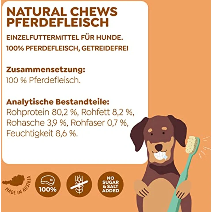 WOW! Dog Pferdefleisch getrocknet, natürlicher Single-Protein-Hundesnack zur Zahnreinigung, 250g – Bild 2