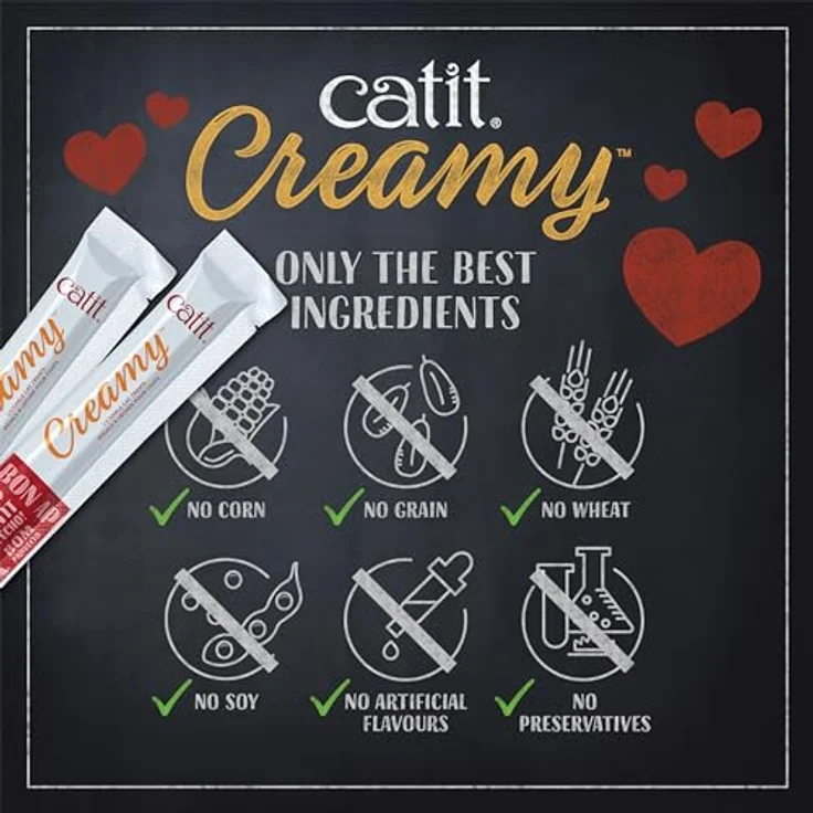 Catit Creamy Multi Pack, Katzensnacks mit Huhn, Thunfisch, Lamm und Meeresfrüchten, 50 x 10 g Tuben, getreidefrei und ohne künstliche Zusätze – Bild 4