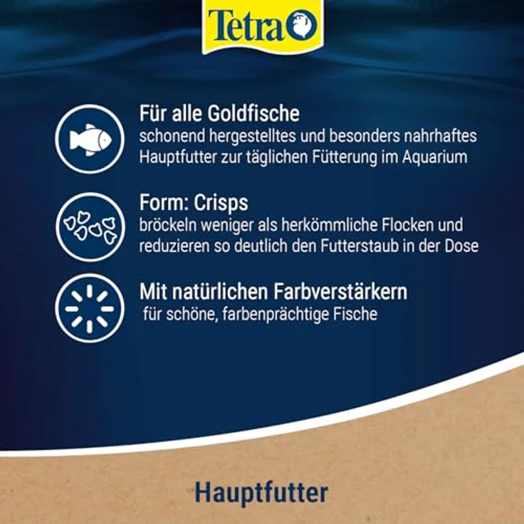 Tetra Goldfish Crisps, Fischfutter in Crisp-Form mit optimiertem Protein-Fett Verhältnis, 250 ml Dose – Bild 5