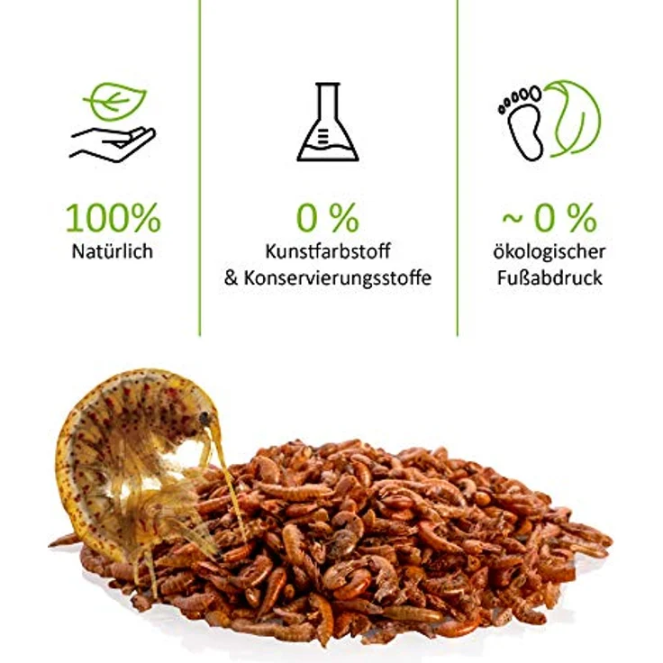 UGF Premium Gammarus Bachflohkrebse Getrocknet, 50g im 500ml Eimer, hochwertiges Futter für Schildkröten, Fische, Axolotl, Hamster, Igel, Koi und Ratten, 48% Protein, 100% natürlich – Bild 5