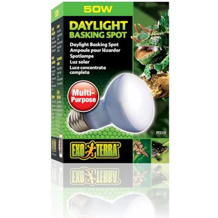 Exo Terra Daylight Basking Spot, Breitspektrum Tageslichtlampe R20, 50W E27, natürlicheres Aussehen für Terrarien – Bild 1