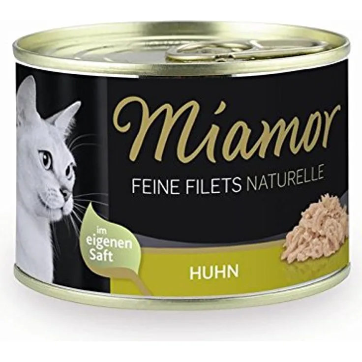 Miamor Feine Filets naturelle, Katzen-Nassfutter mit Huhn, 12 x 156 g Dose, handverpackt, leicht verdaulich, fettarm