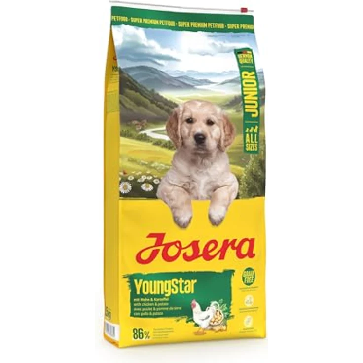 Josera Junior YoungStar, Hundefutter für Welpen und Junghunde ab der 6. Woche, getreidefrei mit 86 % tierischem Protein, 12,5 kg – Bild 3