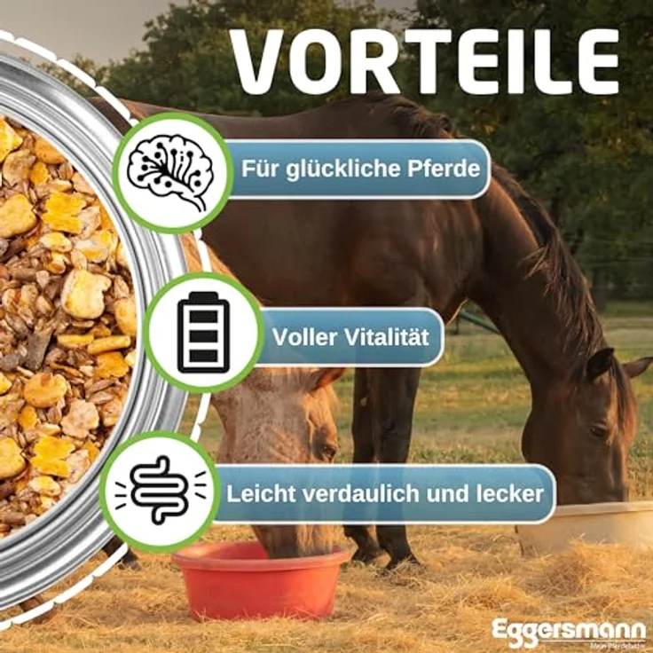 Eggersmann EMH High Energy Müsli für Sport- und Hochleistungspferde, Spezialmüsli mit Lysin, 20 kg Sack, hohe Verdaulichkeit, mit Omega-3-Fettsäuren, Deutsche Qualität – Bild 3