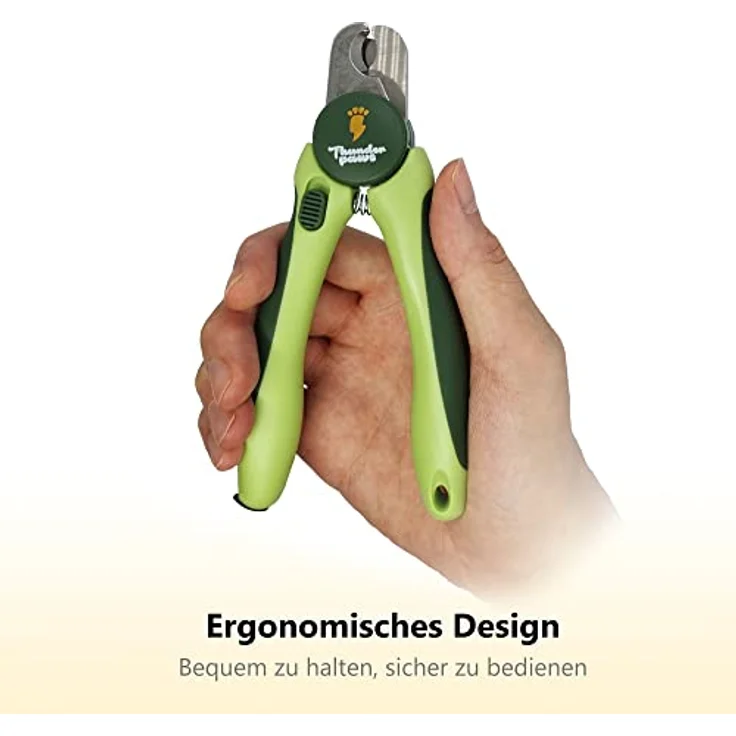 Thunderpaws Professionelle Krallenschere für Hunde, Edelstahl-Klingen mit Schutz, Sicherheitsschloss und Nagelfeile, Mittel bis Groß, Grün – Bild 2