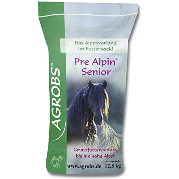 Agrobs Pre Alpin Senior, 12.5 kg, Grundfutter und Kraftfutterersatz für Seniorenpferde – Bild 2