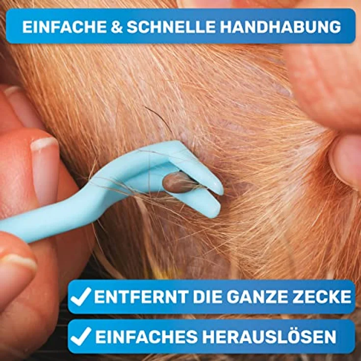 BluePet 3er Set Zeckenhaken, Zeckenentferner für Hunde, Katzen, Pferde & Menschen, präzise Handhabung, verschiedene Größen, hochwertiger Kunststoff – Bild 5