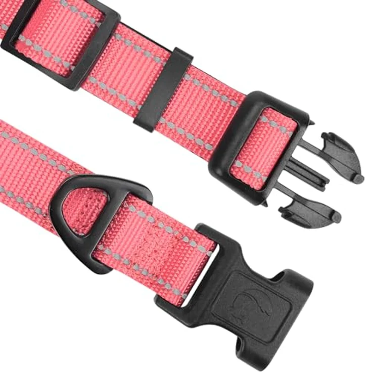 Joytale Hundehalsband Gepolstert aus Neopren Nylon, Verstellbar und Reflektierend, XS, Rosa – Bild 3
