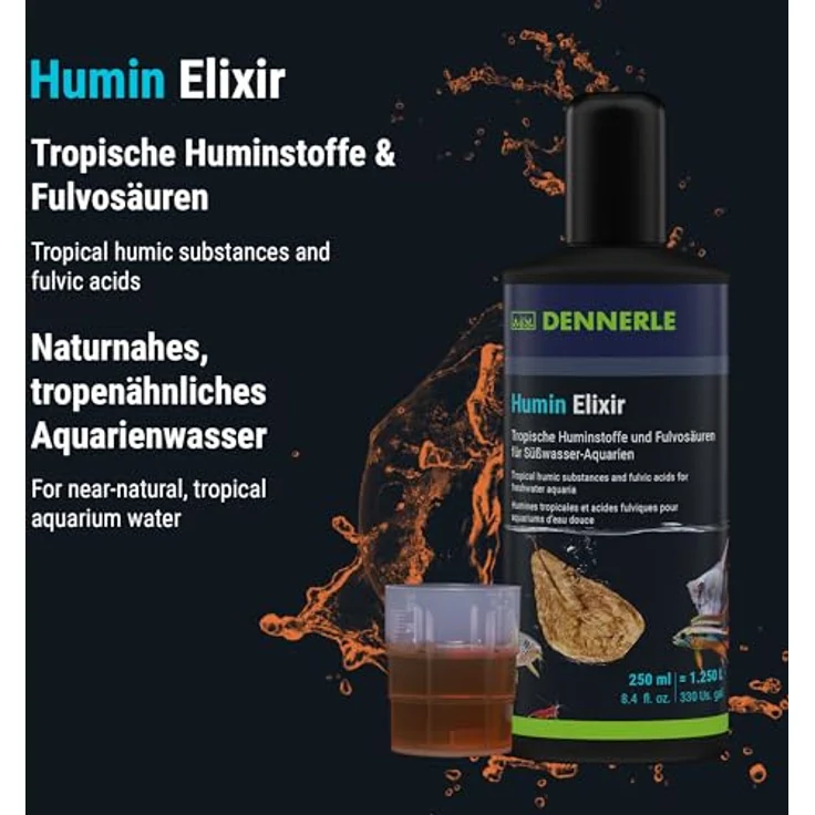 Dennerle Humin Elixir, 250 ml - Tropische Huminstoffe und Fulvosäuren zur Gesundheitsförderung für Aquarienbewohner – Bild 3