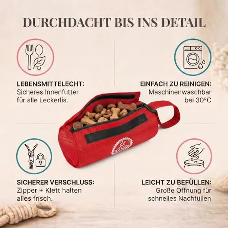 HUND IST KÖNIG Futterdummy für Hunde, Apportierbeutel mit 0,7L Fassungsvermögen, wasserabweisend, inklusive Trainings-eBook – Bild 4