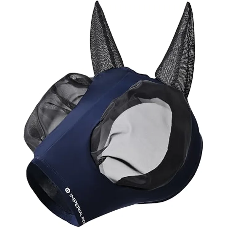Imperial Riding Fliegenmaske „Trail Ride Basic“, elastischer Insektenschutz aus robustem Netzmaterial, Navy, Cob