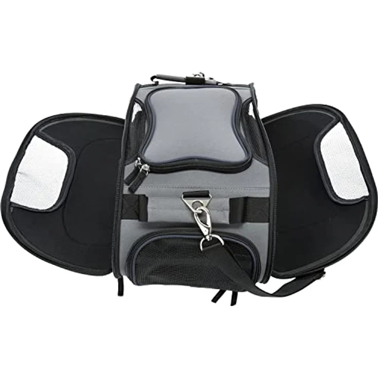 TRIXIE Tiertransporttasche Airline Tasche Wings grau/blau für Katzen mit abnehmbarem Schulterriemen - Preisvergleich – Bild 6
