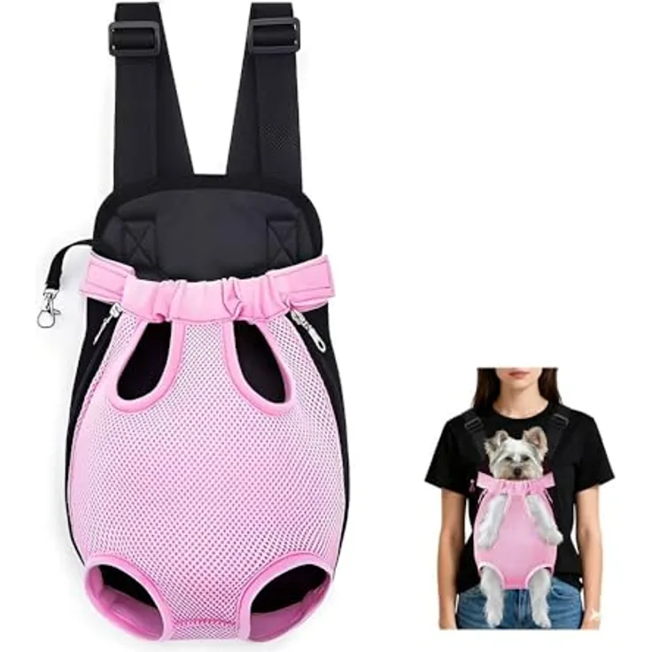 HMCEY Haustier Rucksack, Verstellbarer Tragerucksack für Kleine Hunde und Katzen, Atmungsaktive Tragetasche, Faltbare Reisetasche bis 8 kg, Schwarz