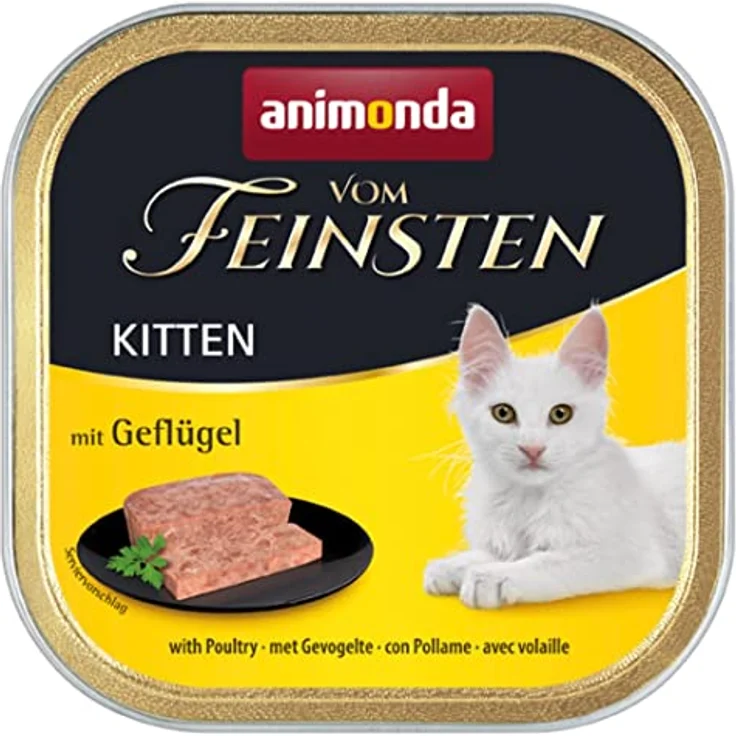 animonda vom Feinsten Kitten mit Geflügel, proteinreiches Nassfutter für Kätzchen, 32x100g – Bild 1