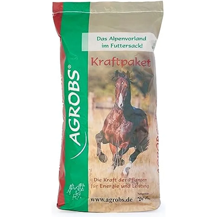 Agrobs Kraftpaket, 20 kg Pferdefutter für erhöhten Nährstoffbedarf, vollständiges Krippenfutter
