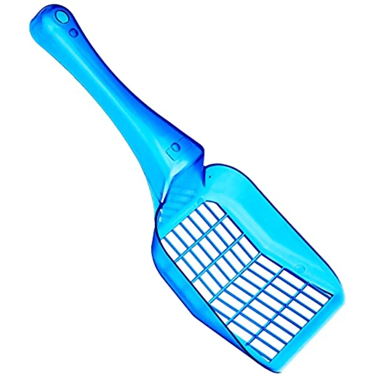 Croci C6020439 Streuschaufel, 26 cm große blaue Kunststoff-Abfallschaufel mit langem Griff, ideal für Silikonströmunge – Bild 1