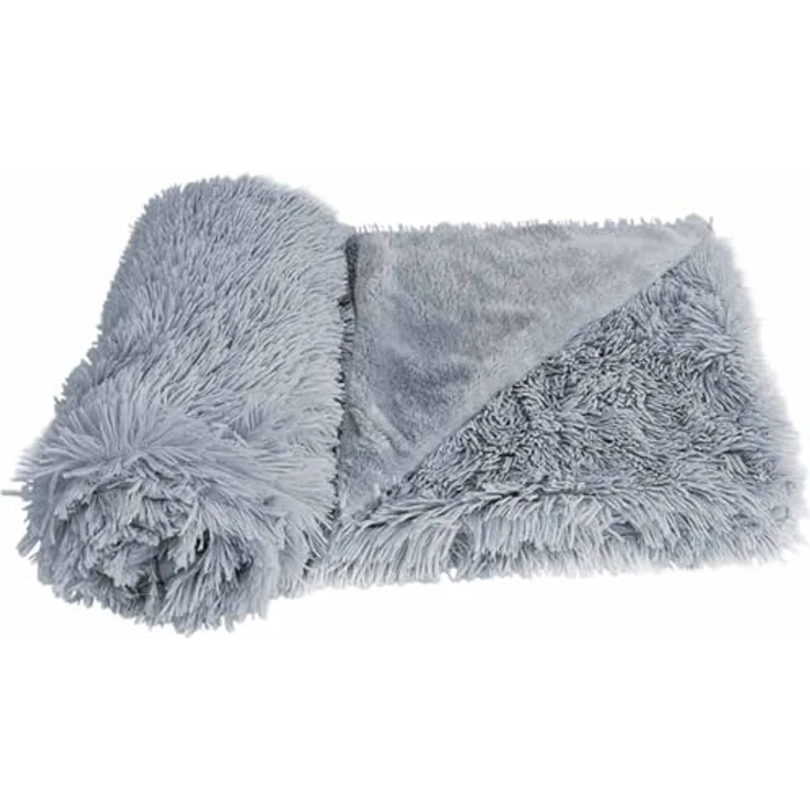 Nobby Plüschdecke ESLA Classic, kuschelig weiches Material, hellgrau, 70 x 100 cm – Bild 1