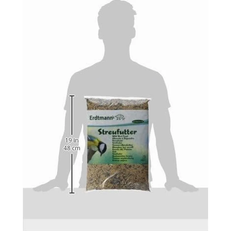 Erdtmann's Streufutter 5 kg, ausgewogene Mischung aus Weizen, Sonnenblumenkernen, Hirse und Erdnüssen für Singvögel – Bild 3