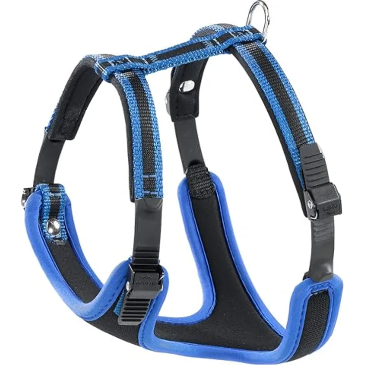 Ferplast ERGOCOMFORT Hundegeschirr, verstellbar, gepolstert, Schnellverschluss, Größe M, max. 30 kg, blau
