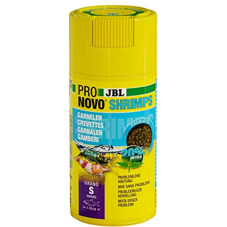 JBL PRONOVO SHRIMPS GRANO S, Prebiotisches Garnelenfutter mit Astaxanthin für kräftige Farben, 100ml CLICK-Dose – Bild 1