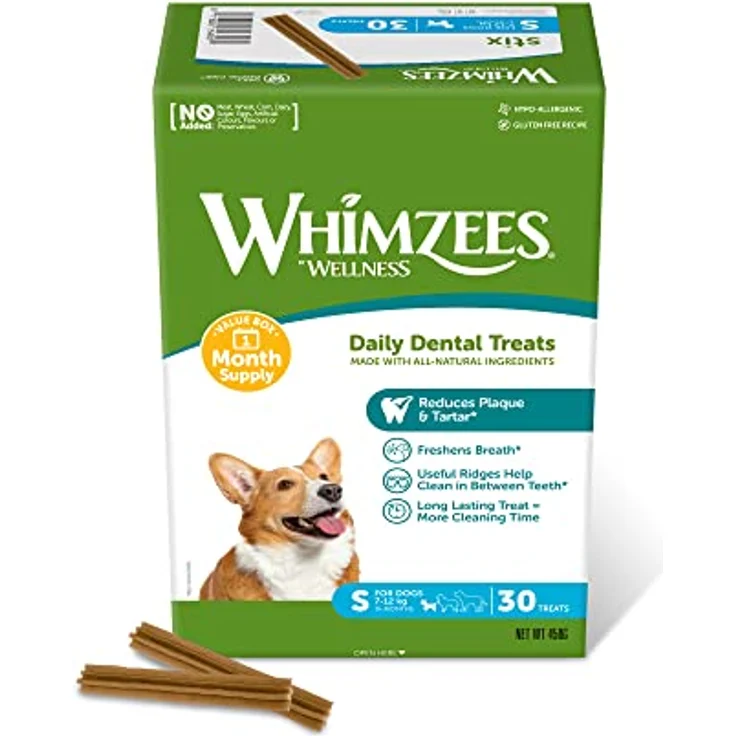 WHIMZEES Stix S, Monatspackung, 30 Stück – Getreidefreie Kaustangen für kleine Hunde, natürliche Zahnpflege ohne Zuckerzusatz – Bild 1